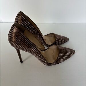Elegant Brown Stiletto Heels with Perforated Design